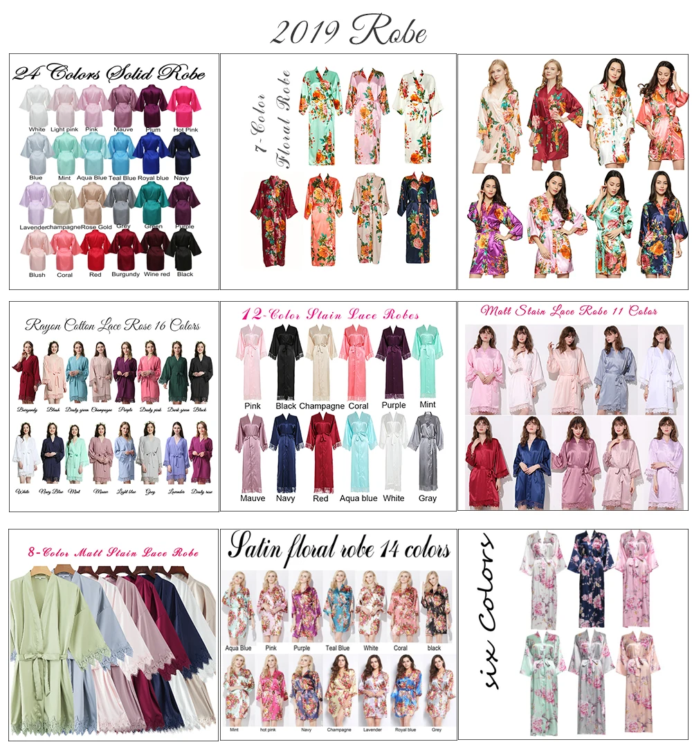 Owiter Satin Silk Robes Plus Size Bride Bridesmaid Robe Wedding Bathrobe Gown Women dressing Sleepwear Maid of Honor Rose Gold