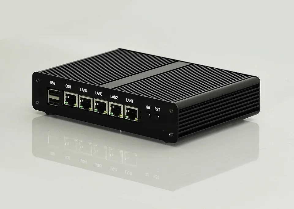Мини ПК 4 ядра Celeron J1900 4 LAN маршрутизатор брандмауэра безвентиляторный J1800 Мини компьютер Deaktop Windows 10/8/7/Vista Partaker I5