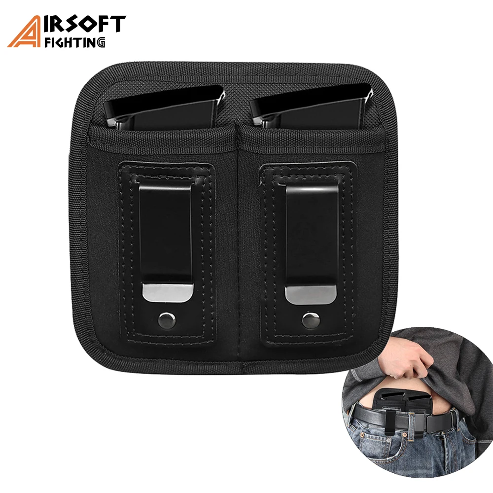 

Тактическая двойная Сумочка для магазина, кобура для скрытого ношения для страйкбольного пистолета 9 мм, Магнитная кобура для Glock 17 19 Beretta, пи...