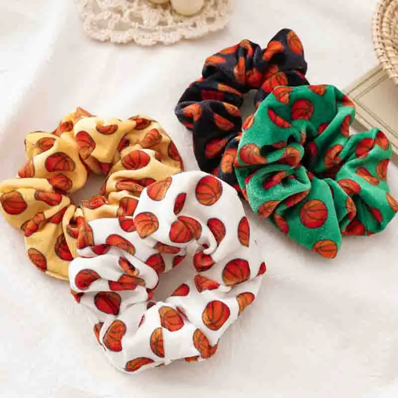 Резинка для волос бархатная толстая золотистая эластичная заколка хвоста с