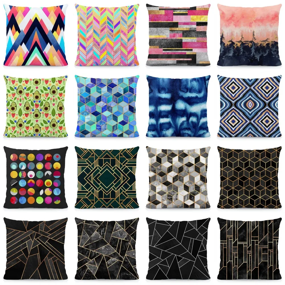 

Geometric Sofa Decorative Cushion Cover Pillow Pillowcase Polyester 45*45 Throw Pillow Home Decor Pillowcover YL075