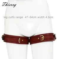 thierry adjustable pu leather erotic leg cuffs restraints bondage adult sex toy thigh garters restraints sex bondage sm toys