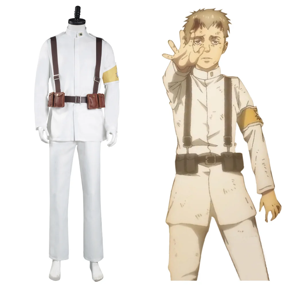 

Shingeki no Kyojin Attack on Titan S4 Marley Eldian Uniform Cosplay Costume White Outfits Halloween Carnival Party Suit