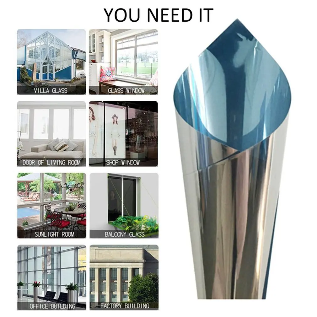 

Multi-Width , Length 2/5 m One Way Mirror Window Film.Self-adhesive Reflective Privacy Glass Tint,Heat Control Solar film