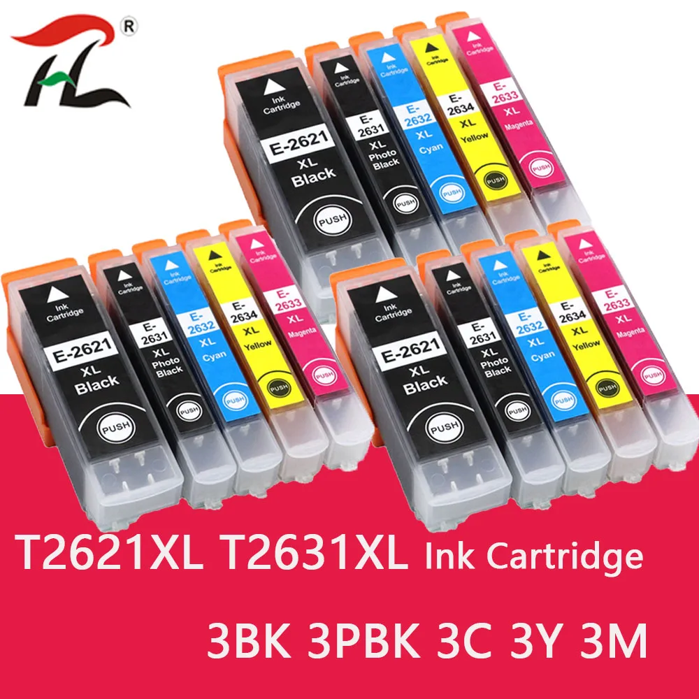 

HTL Compatible for T2621 T2631 - T2634 Ink Cartridge for EPSON XP 520 600 605 610 615 620 625 700 710 720 800 810 820