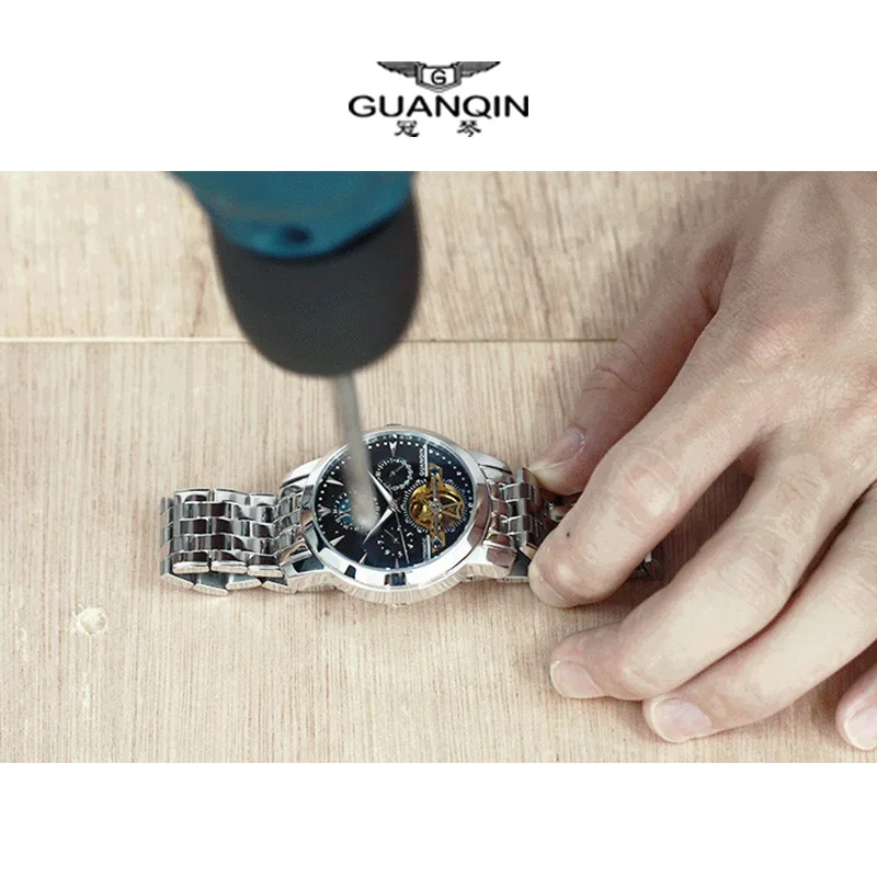 GUANQIN High quality Tourbillon watches luxury men mechanical sapphire Automatic Waterproof 100m A | Наручные часы