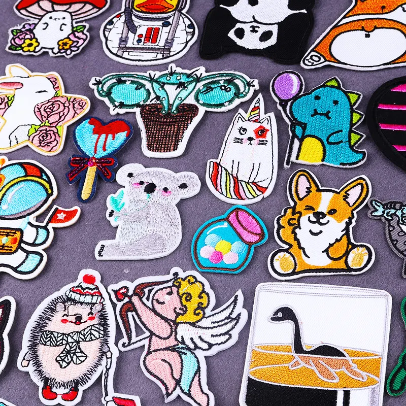 

Cute Cartoon Iron On Embroidered Patches For Clothing Animal Patches On Thermoadhesive Clothes Stripe For Stick Accessories