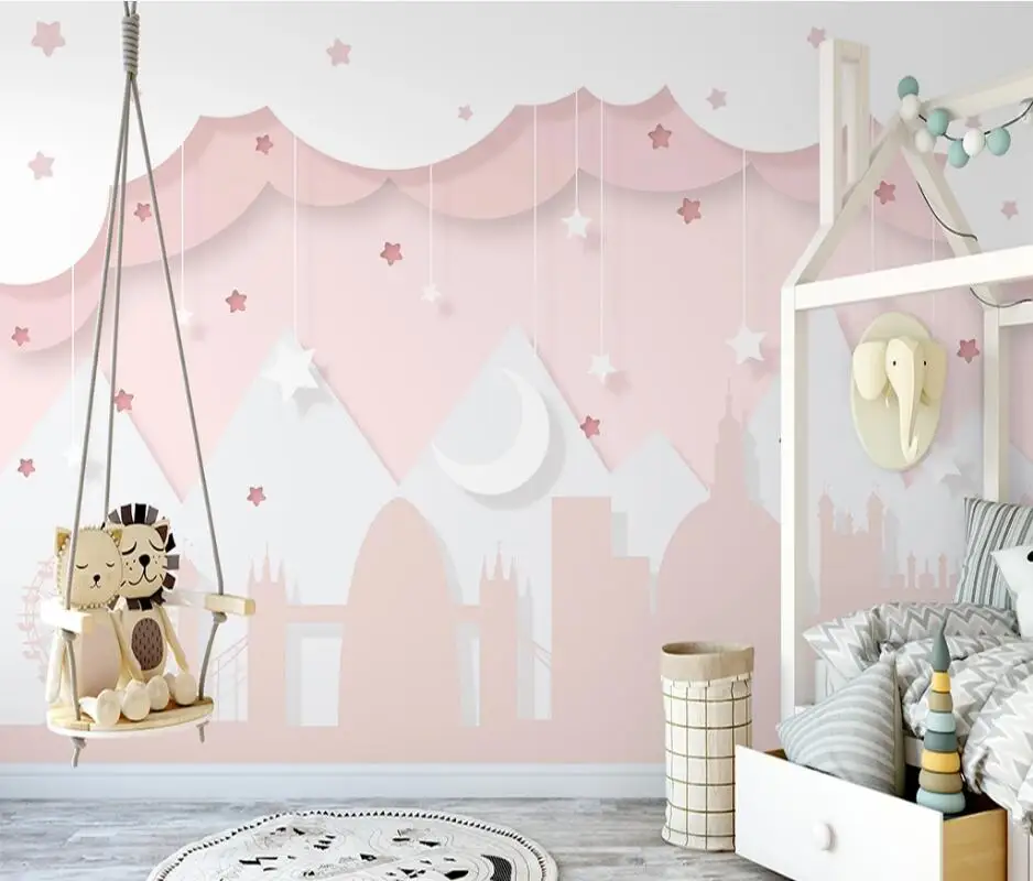 

AINYOOUSEM Hand painted princess room children's room background papier peint papel de parede wallpaper 3d wallpaper wall paper