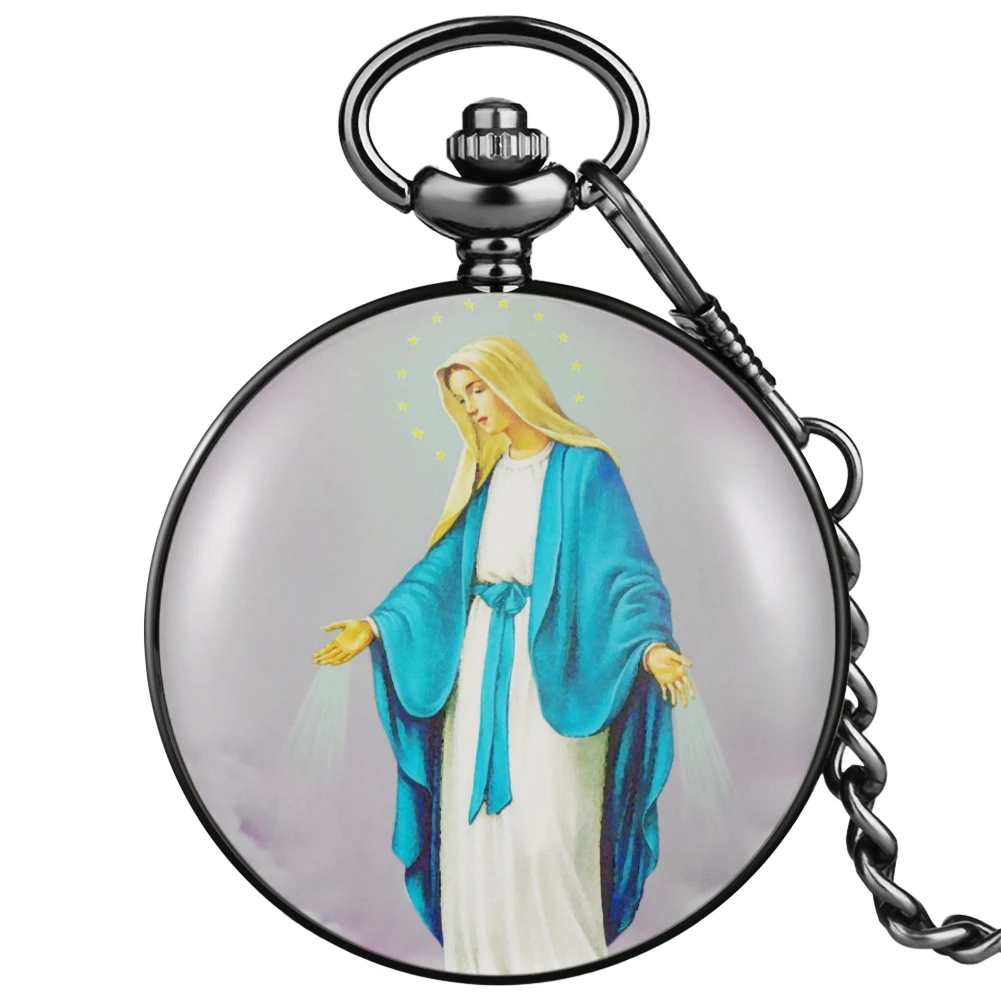 Мужские кварцевые карманные часы с арабскими цифрами в стиле католицизма на