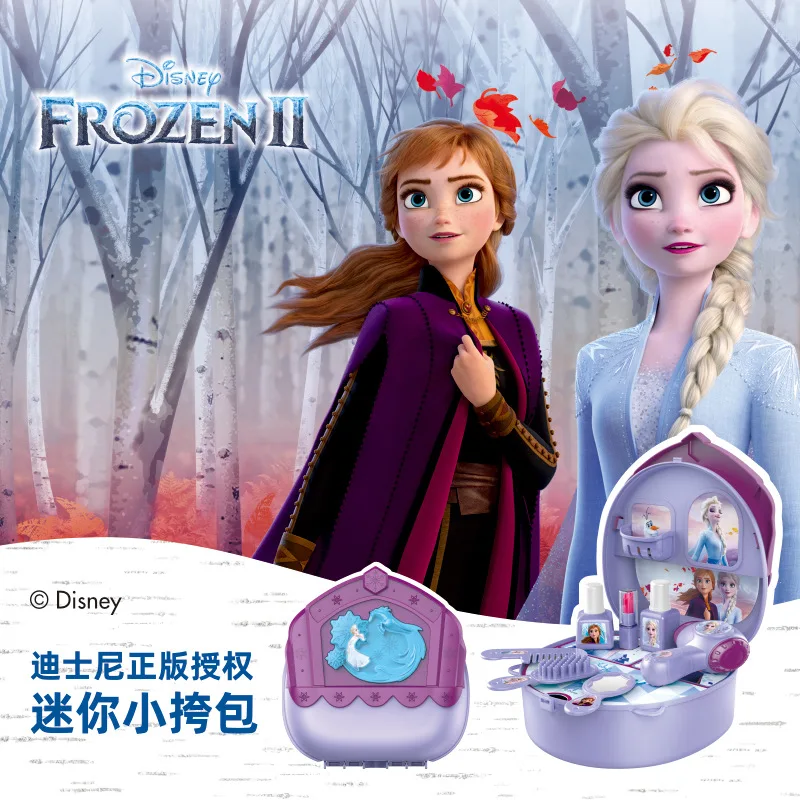 Disney new frozen elsa and anna Makeup set  House Simulation Dresser Toy Minnie Beauty pretend play for kids birthday gift
