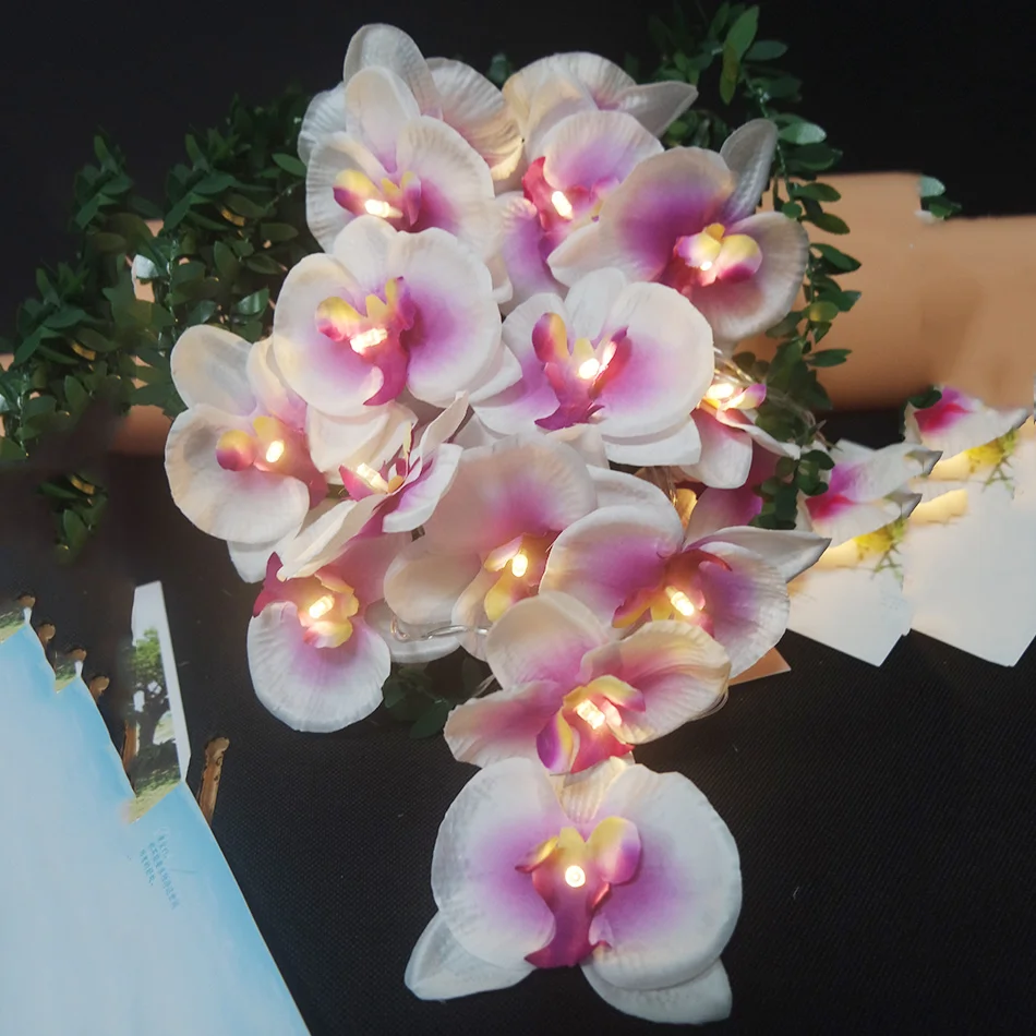 Для отдыха ручной работы цветок орхидеи светильник строка Рождество для