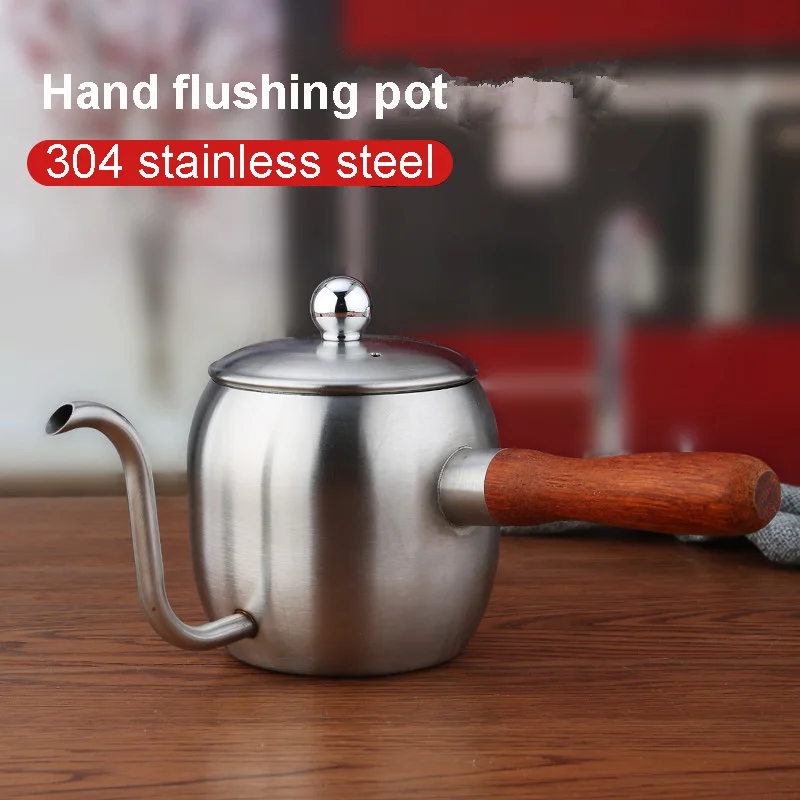 

Coffee Pot Wooden Handle Tea Kettle Espresso Maker Gooseneck Kettle Portable Coffee Maker Stainless Steel Barista Tools