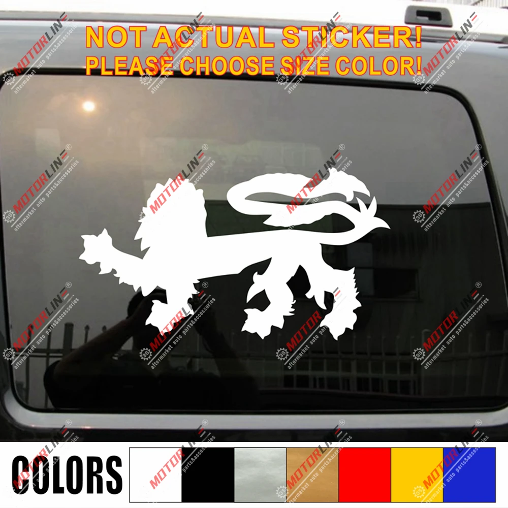 

Lion Passant England Decal Sticker Car Vinyl pick size color no bkgrd UK British