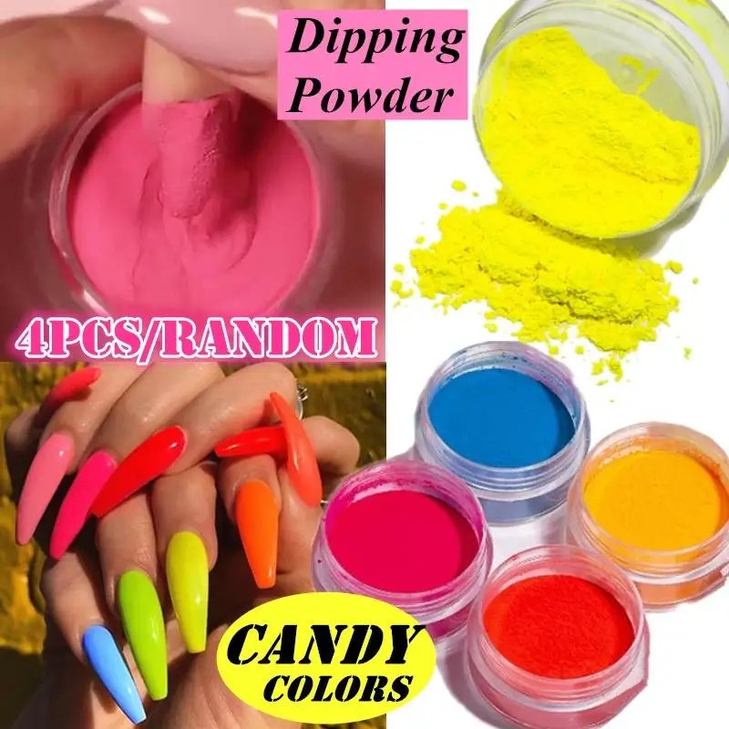 4 шт флуоресцентные ФОСФОРНЫЕ зеленые Блестящие Блестки для ногтей неоновая