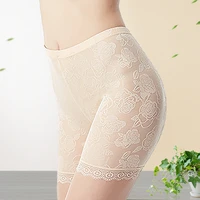 summer woman lace large size high waist ribbed shorts under the skirt ice silk protective anti friction panty safety short pants
