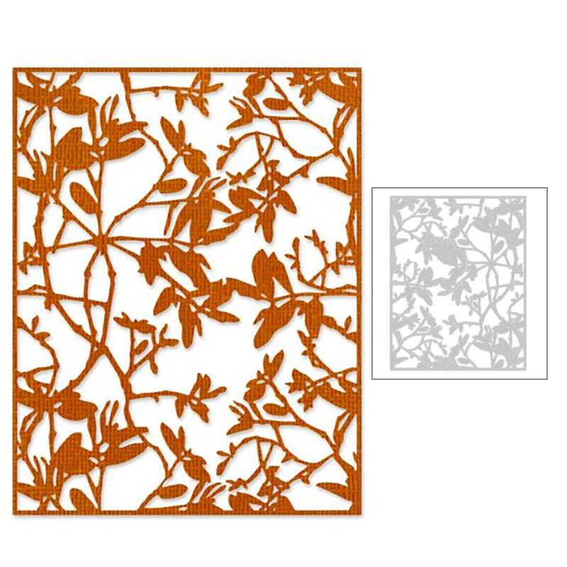 

2021 New Rectangle Frame Plant Background Metal Cutting Dies For DIY Making Paper Greeting Card and Scrapbooking No Clear Stamps