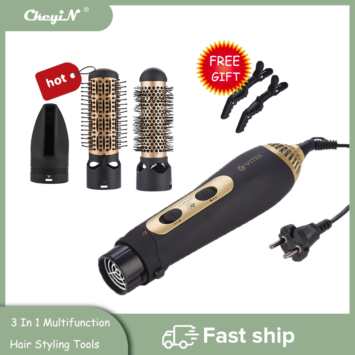 

CkeyiN Professional 2 In 1 Hair Straightener Flat Iron Curling Iron Ceramic Salon Hair straighteners Fast Heating Styling Tools