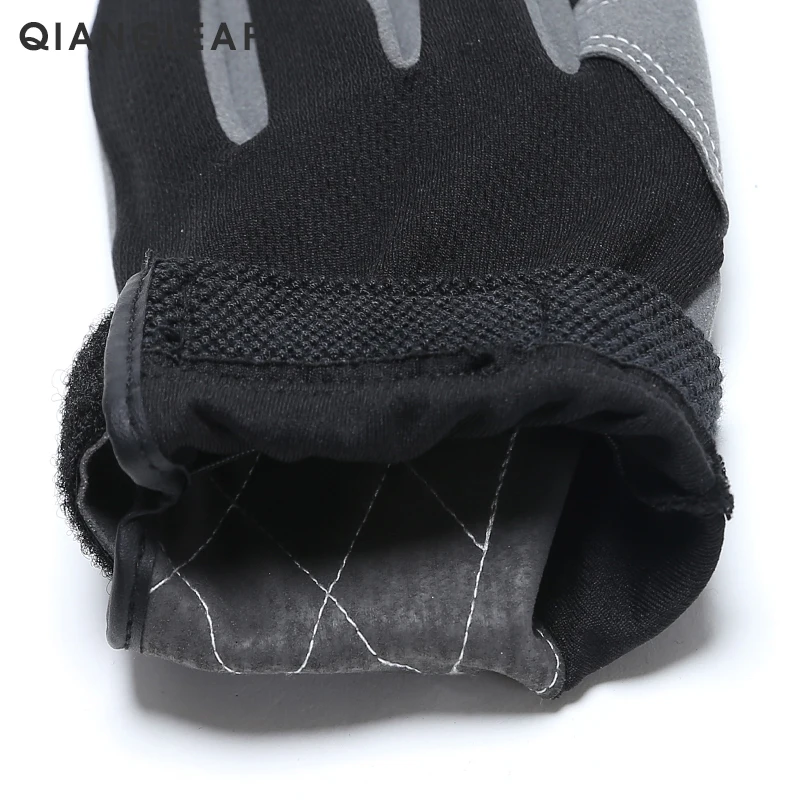 QIANGLEAF Brand Safety Work Gloves Riding Black Gray Protection Working Glove Wholesale Free Shipping 6490