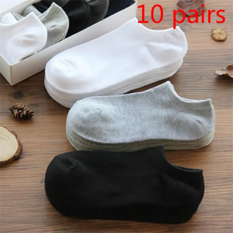 

10 pairs/lot Men Socks Cotton Large size38-44High Quality Casual Breathable Boat Socks Short Men Socks Summer Male