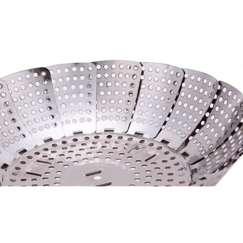 

Stainless Steel Multifunctional Steamer Plate Silver Magic Retractable Folding Steaming Fruit Plate Disk