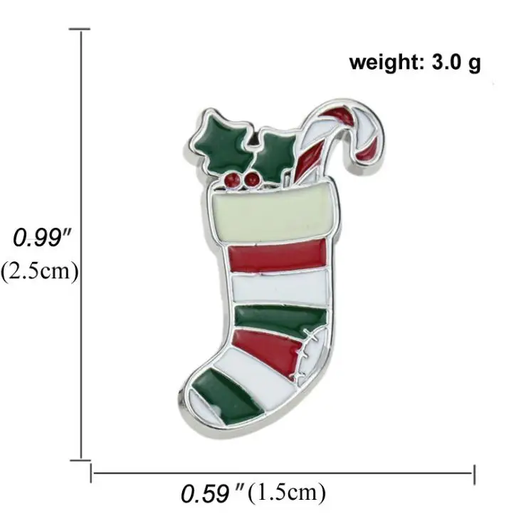 

Cartoon Christmas Brooch Cute Santa Claus Snowman Bell Elk Christmas Tree Brooch Lovely Xmas Stocking Badge Party Decoration SN