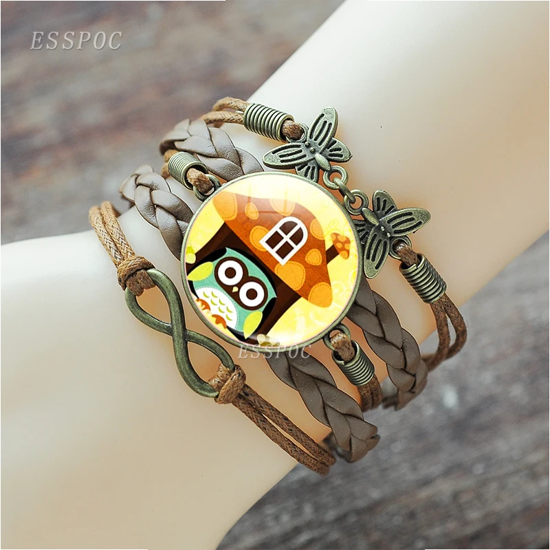 Милый мультяшный браслет с головой совы и животными ювелирные изделия из