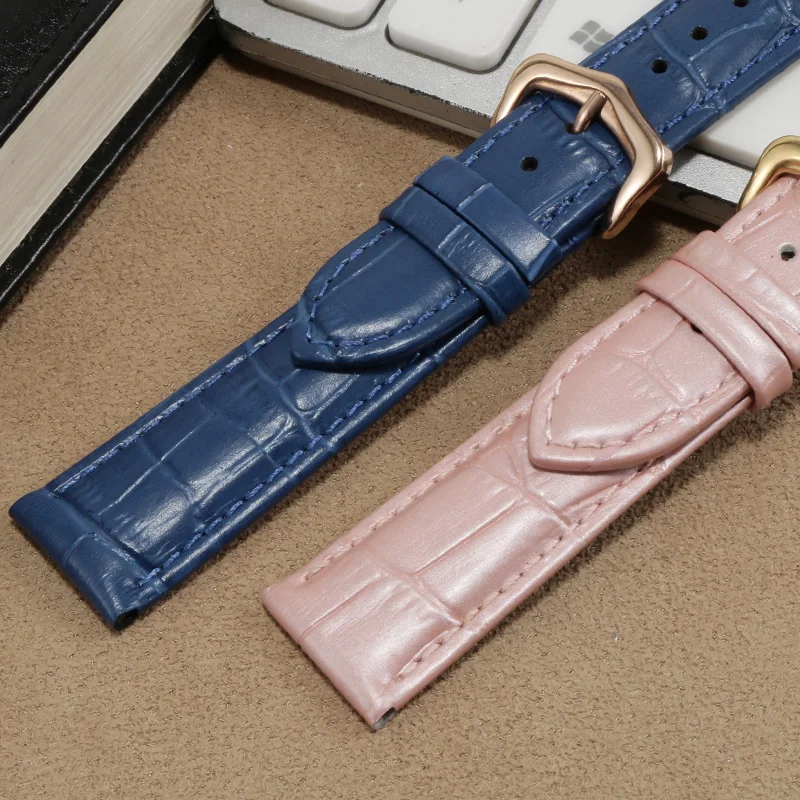 Genuine Leather  Watchband 14 15 16 17 18 19 20 21 22 23 24mm Colors  Strap For Tank Solo Series Male Female Watch Chain