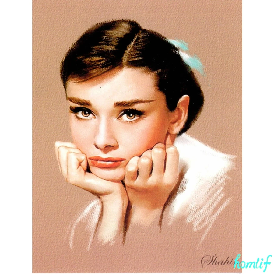 Diy Алмазная вышивка Одри Хепберн картина полная квадратная мозаичная Стразы