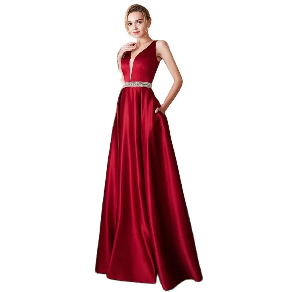 Real Picture Boad Neck Evening Dresses Long with Sash Satin Prom Party Gowns Custom Made Vestido De Festa Longo | Свадьбы и