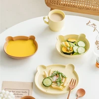 new product milk tea color ceramic cute bear bowls korean hot selling tableware dining restaurants homestays cafes plates