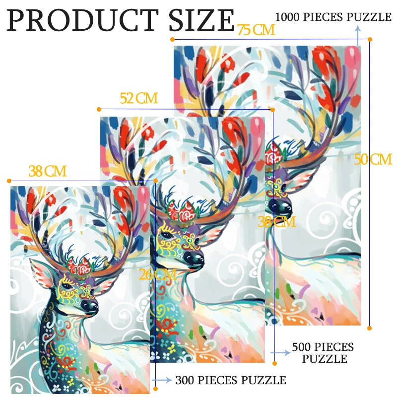 Пазл деревянный с изображением оленя 300/500/1000 шт.|Пазлы| |