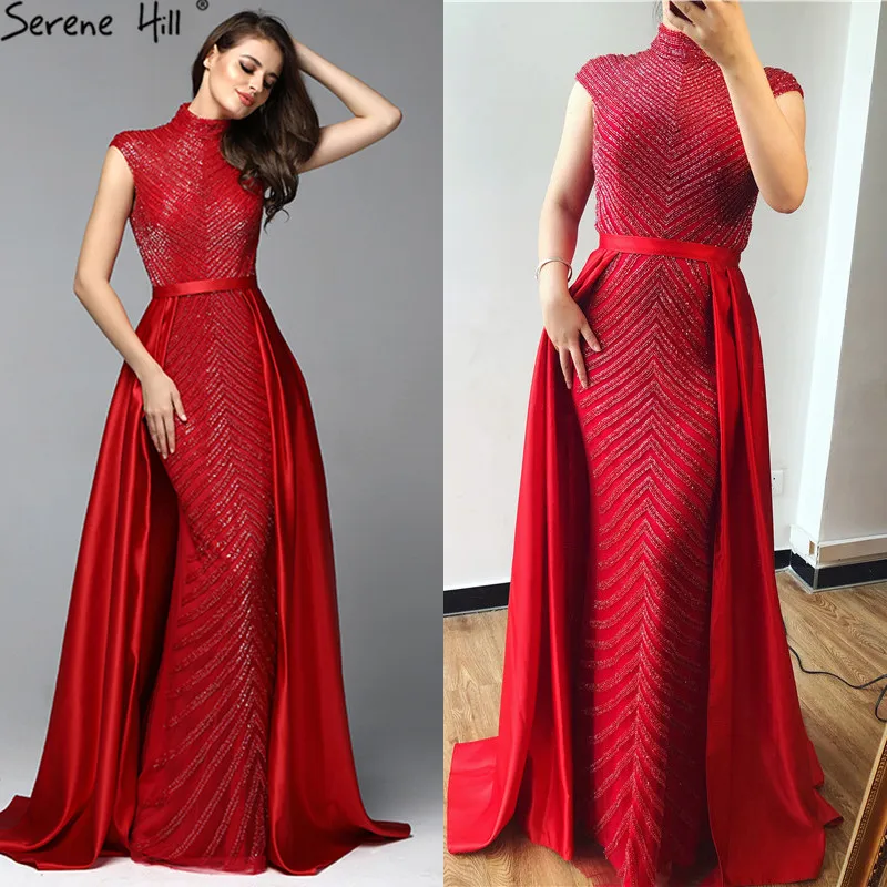 Бальное платье без рукавов с бисером свадебное высоким горлом весна лето