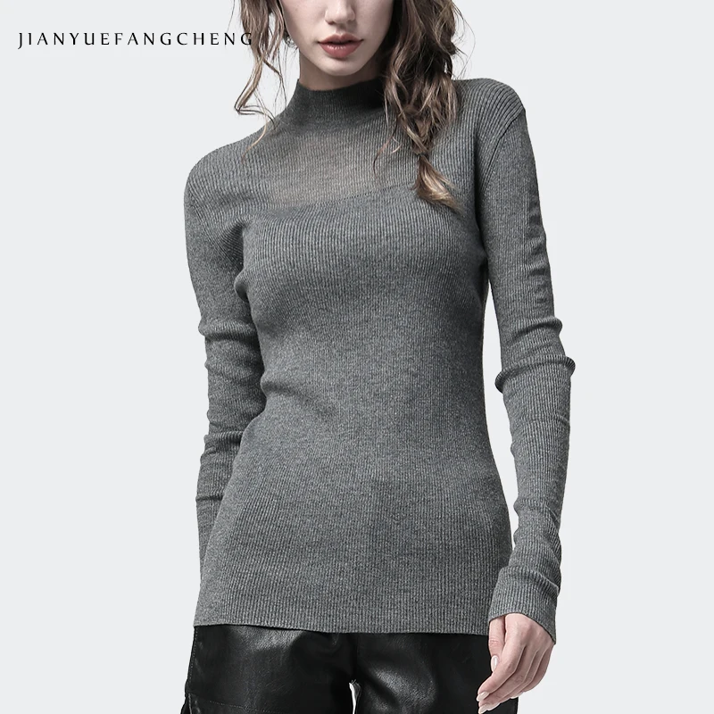 Модная женская зимняя трикотажная нижняя рубашка 2019 привлекательный прозрачный