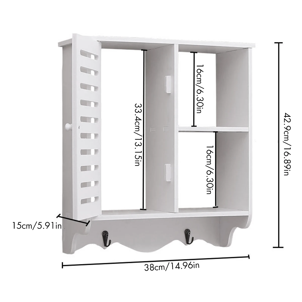 

Wooden Bathroom Storage Cabinet Wall Mounted Storage Shelves Hanging Storage Organizer Waterproof Bathroom Vanities Cupboard