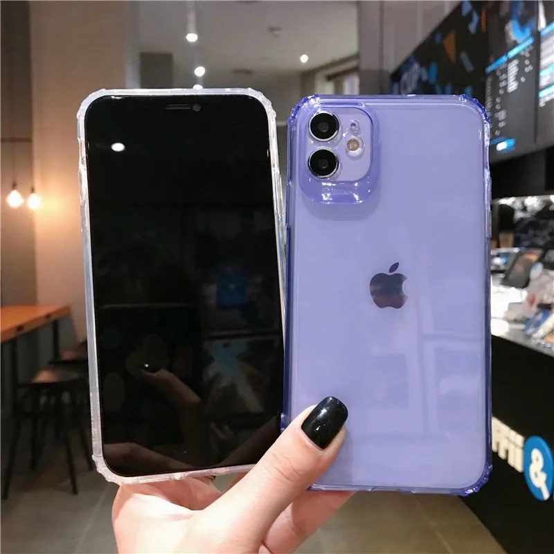 Противоударный чехол желейного цвета для Huawei P40 Lite P30 P20 Honor 10 20i 8X 9A 9X Y9 2019 неоновый