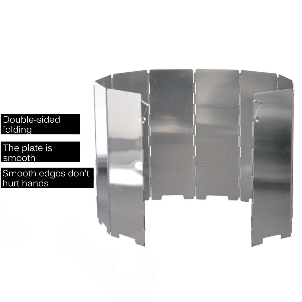 

10Pcs Foldable Windshield Gas Stove Outdoor Cooking Burner Windproof Screen Outdoor Stove Wind Shield Camping Equipment