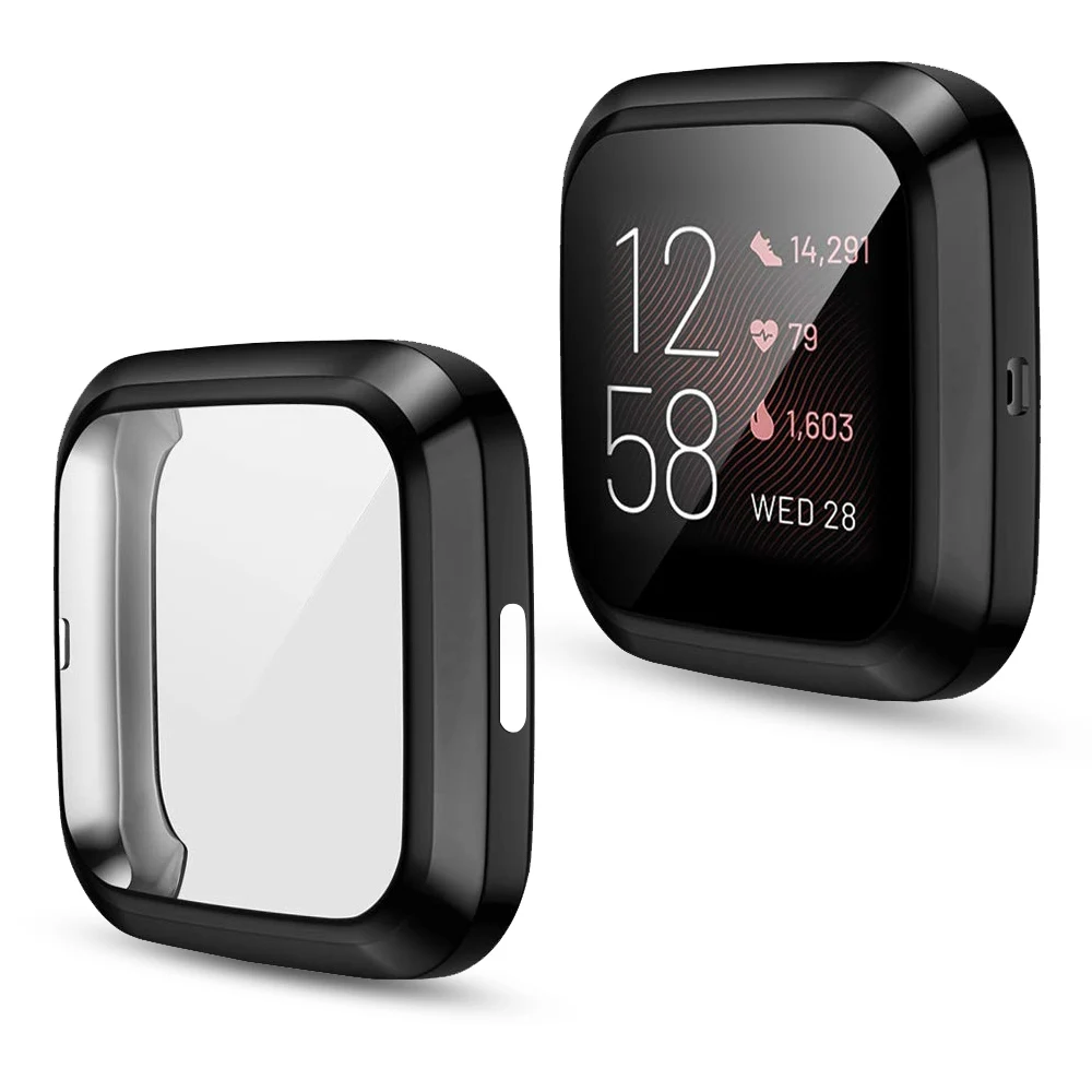Совместим с Fitbit Versa2 полное покрытие чехол с здания Экран протектор