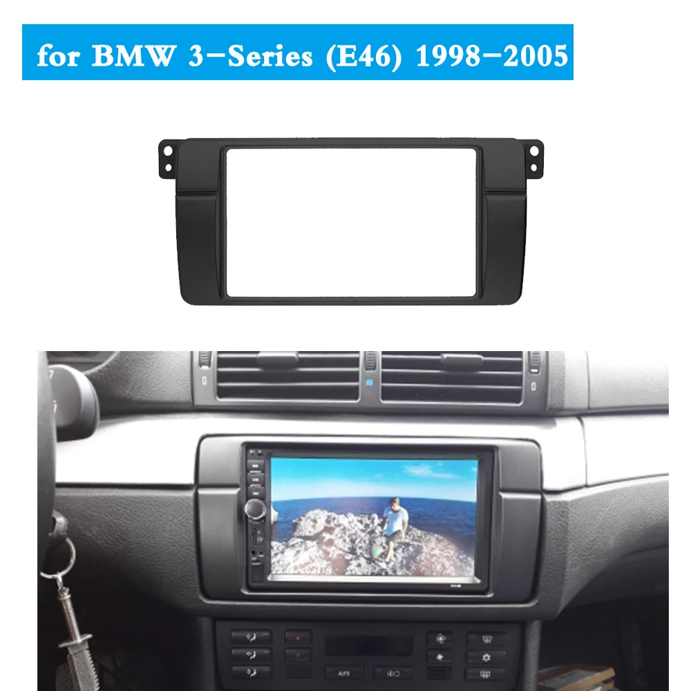 Радиосвязь для BMW 3 серия E46 двойной Din DVD стерео панель рамка комплект с кабелем