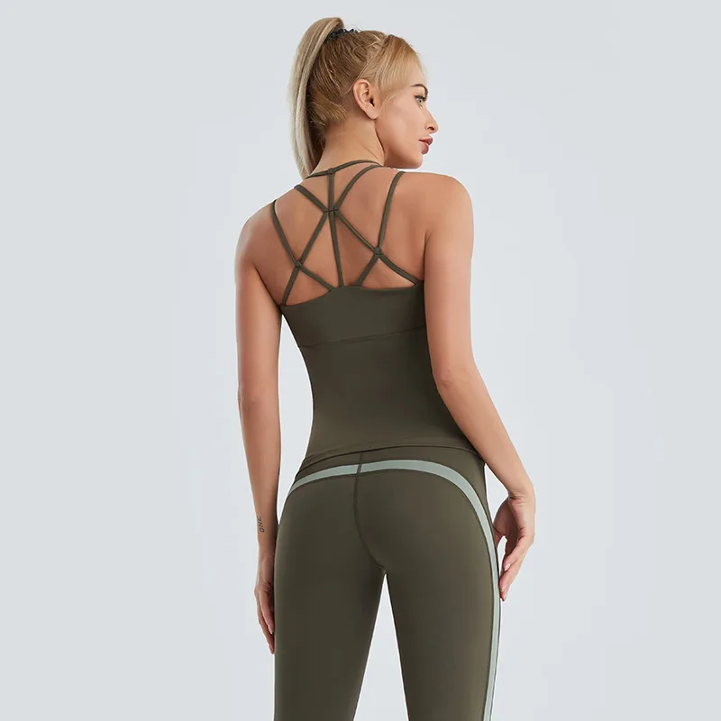 

2021 Summer Yoga Vest Lady Naked Feeling Shapewear Fitness Tops Suit Running Quick Dry Sports Workout Vest Body Shapers Women
