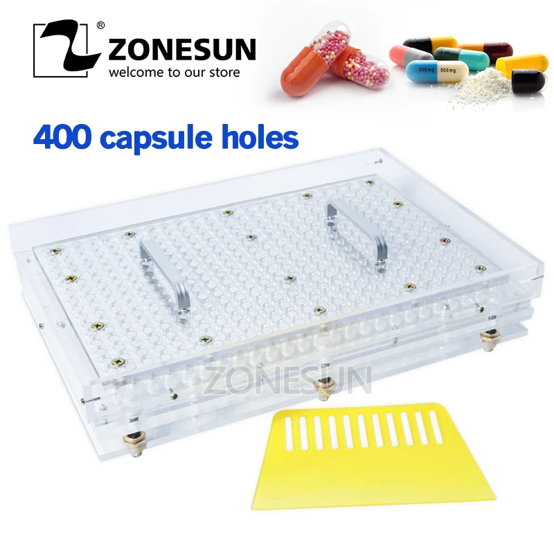 Машина для розлива капсул ZONESUN ручная 400 отверстий #00 #0 #1 #2 Фармацевтическая