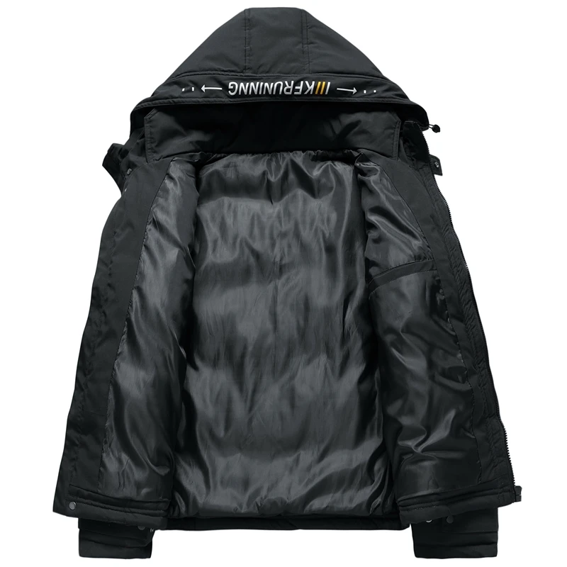 Men 2022 Winter Solid Color Cotton Padded Hooded Jacket Autumn Thick Warm Parkas Casual Streetwear Wadded Coat Male Top Clothing