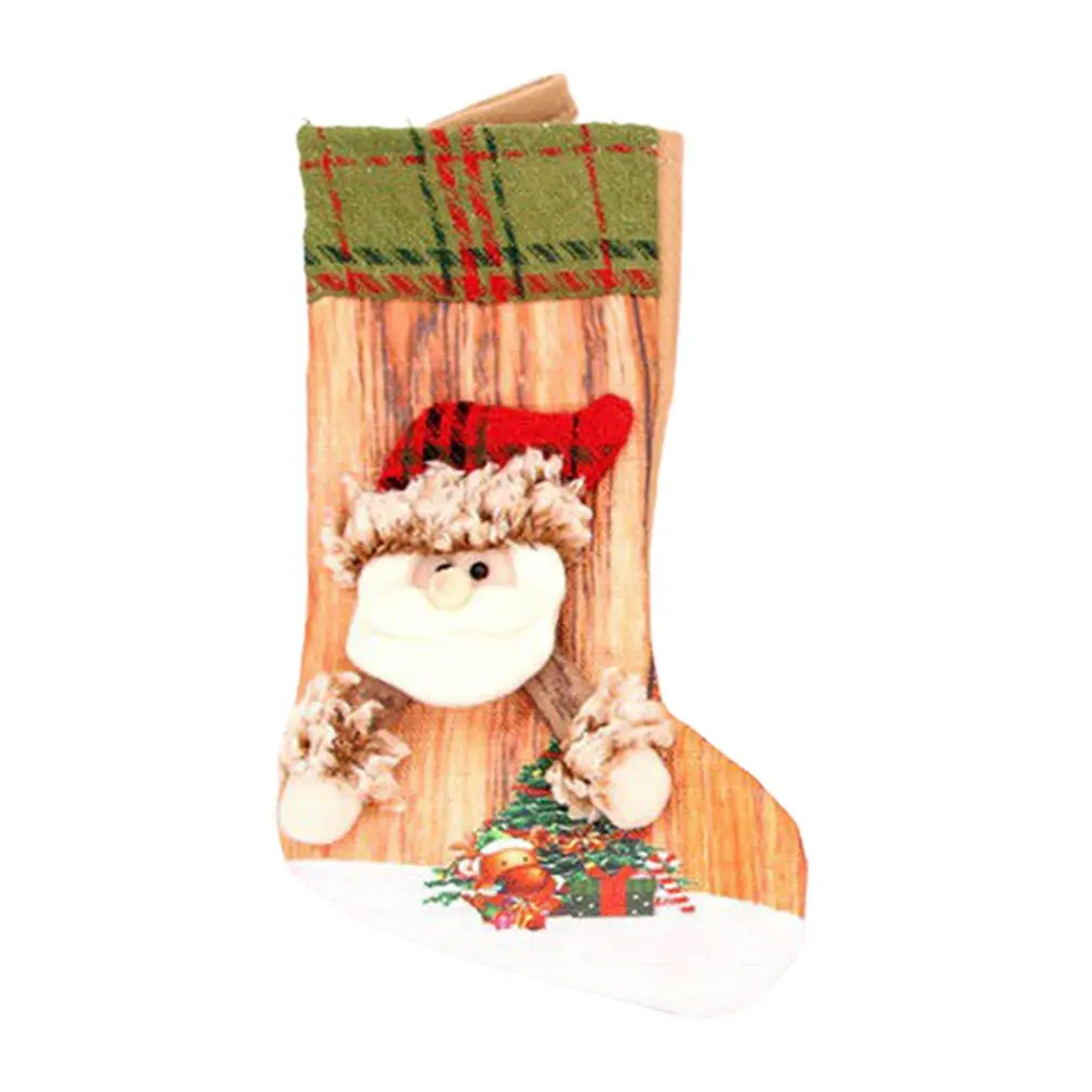 

Рождественские чулки, украшения для рождественской елки, рождественские украшения, носки, чулки с Санта-Клаусом, снеговиком, детские рождес...
