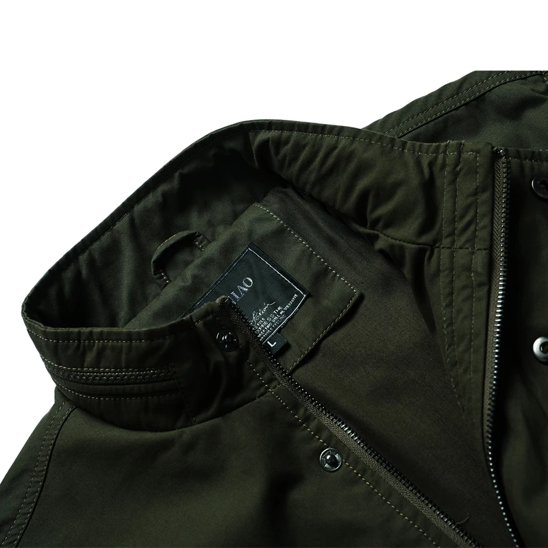 Мужская Новая куртка мужская хаки и армейский зеленый цвета осенняя плюс размер