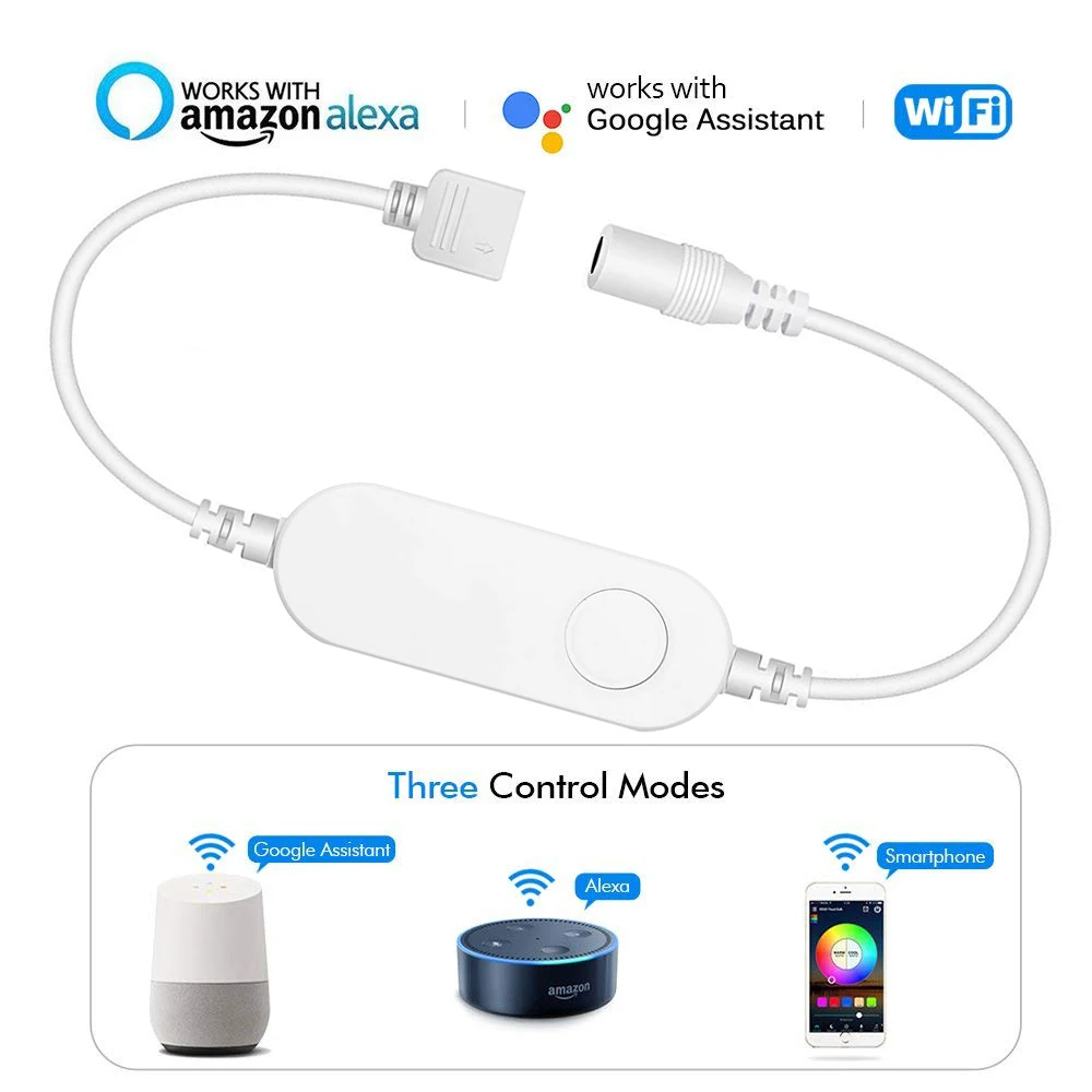 Tuya Wifi светодиодный конроллер, умный контроллер для RGB+ белый светодиодный светильник, голосовое управление AI через Alexa, google, IFTTT