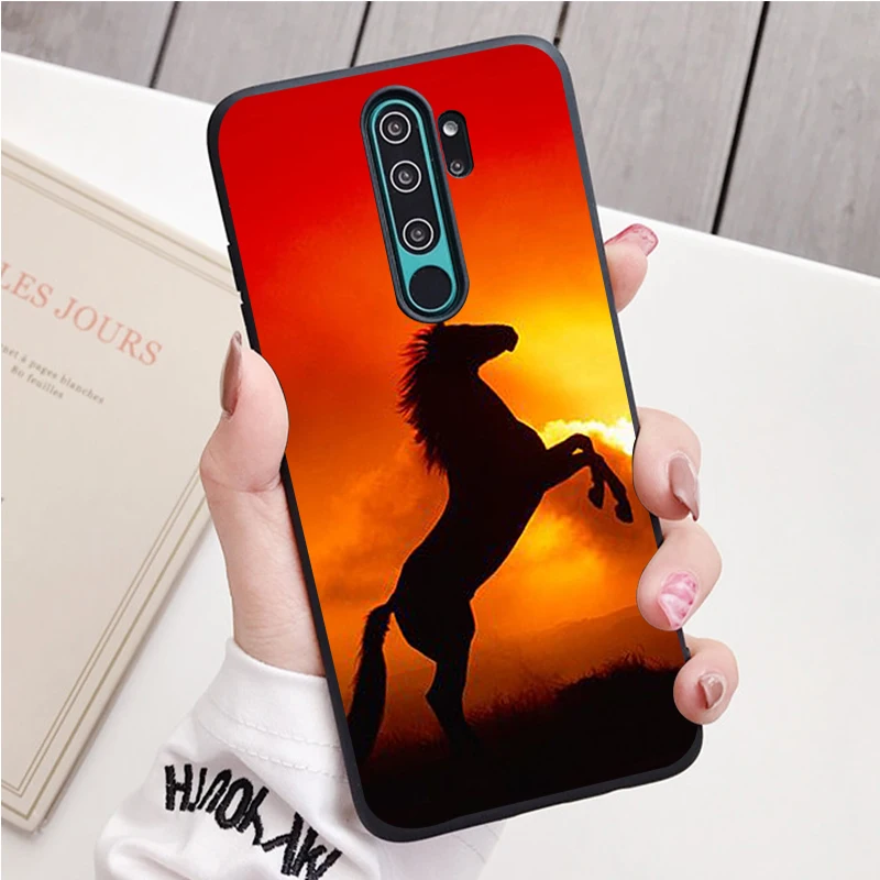 Чехол для телефона Horse Animal черного цвета из силикона для Redmi note 9 8 7 Pro S 8T 7A.