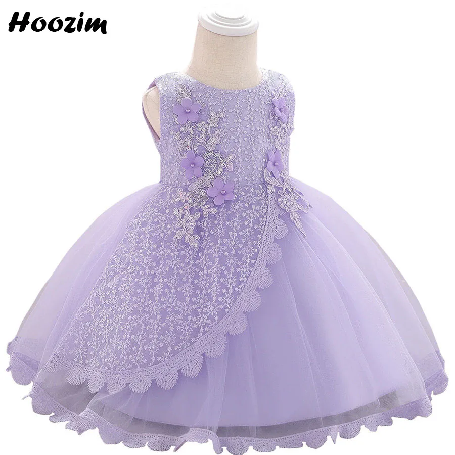 Платье для вечеринки на день рождения с вышивкой лаванды малышей 6 24 месяцев