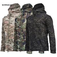 military shark skin soft shell jacket men outdoor tactical waterproof jacket men army combat jacket hooded bomber jacket
