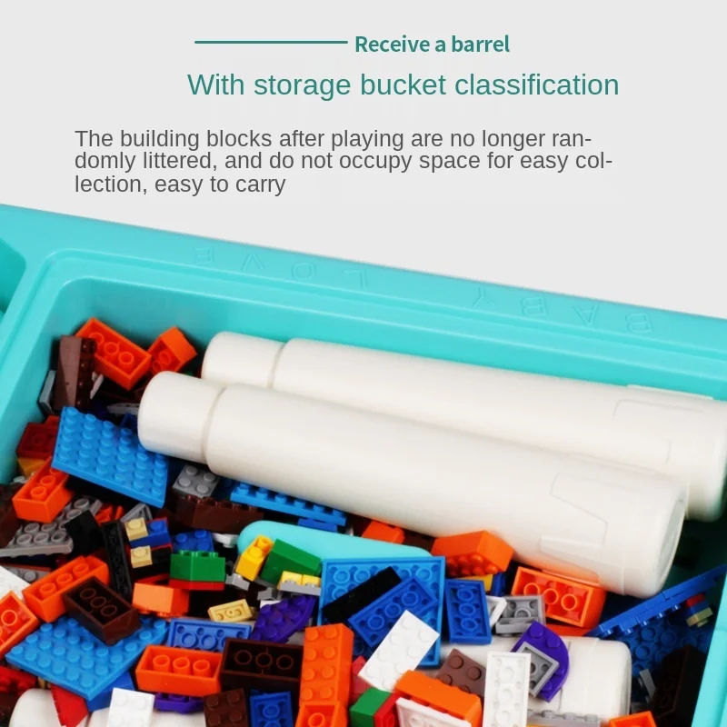 Children Multi-functional Product Wooden Desk Creative Diy Sizes Blocks Assembled Learning Table Kindergarten Educational Toys | Игрушки и