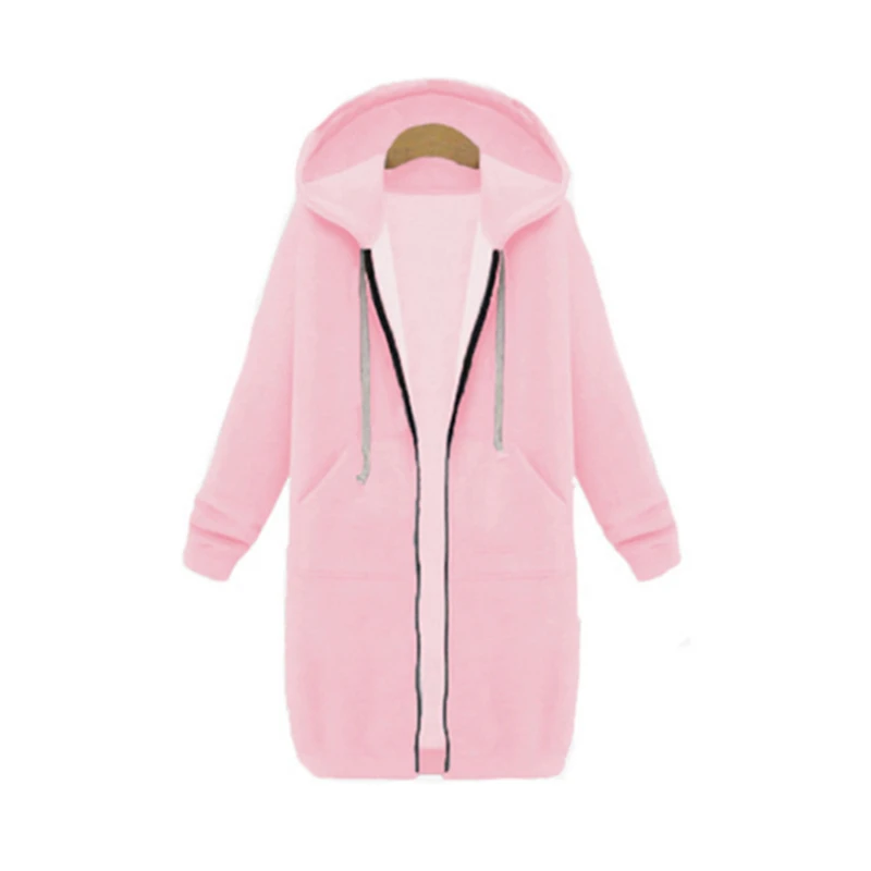 Осенне зимняя женская мода 2020 Повседневная Длинная Куртка с капюшоном на молнии