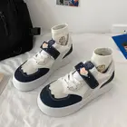 Женские кроссовки на платформе Kawaii Lolita белые весенние спортивные повседневные теннисные туфли на плоской вулканизированной подошве для бега аниме Harajuku